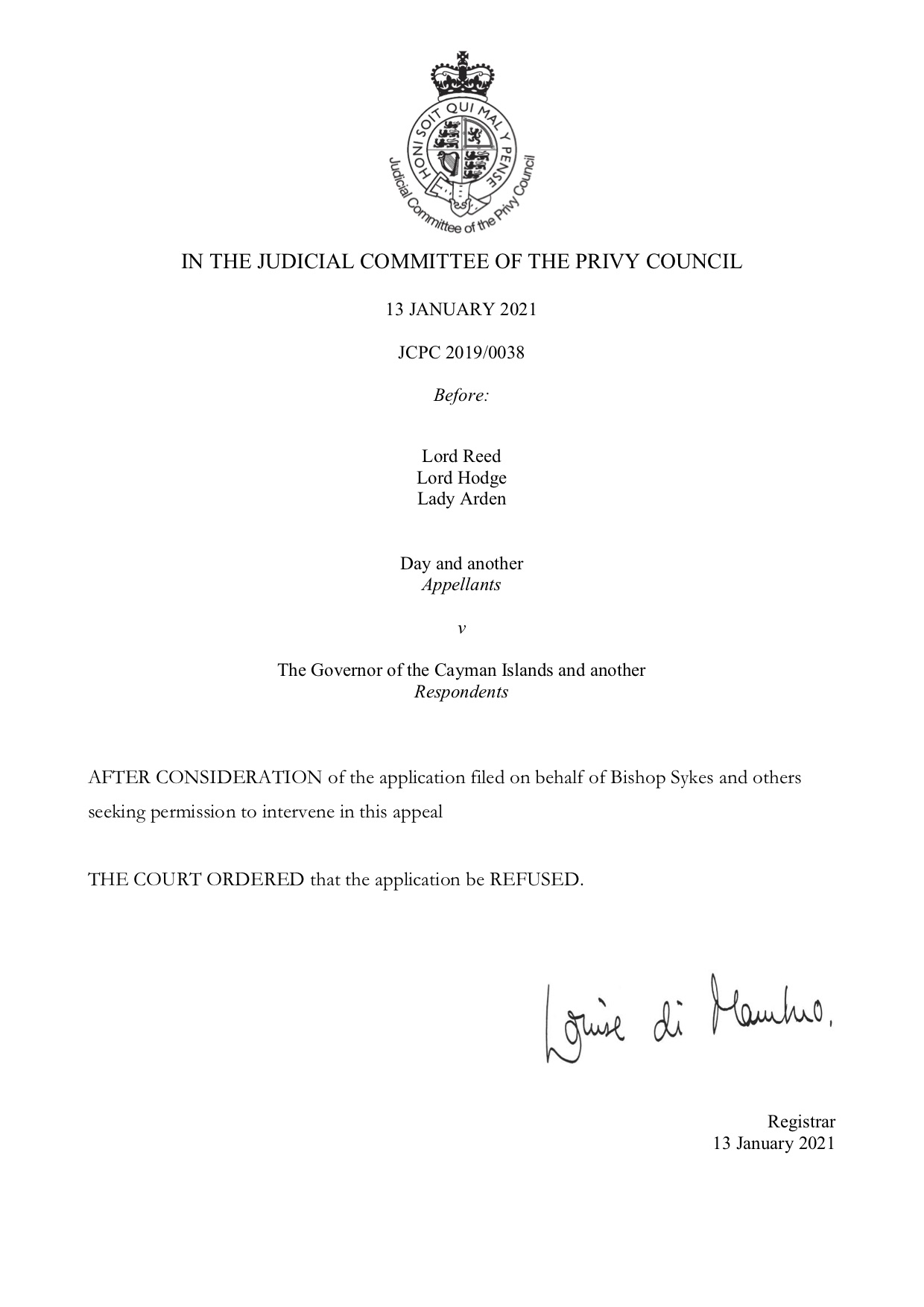 PrivyCouncilRefusal